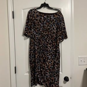 Brown/Blue Polka Dot Dress- Connected Woman- Size 20W